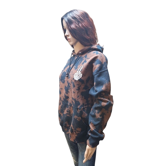 Tie-Dye Hoodie - Black and Brown - Picture 2 of 4